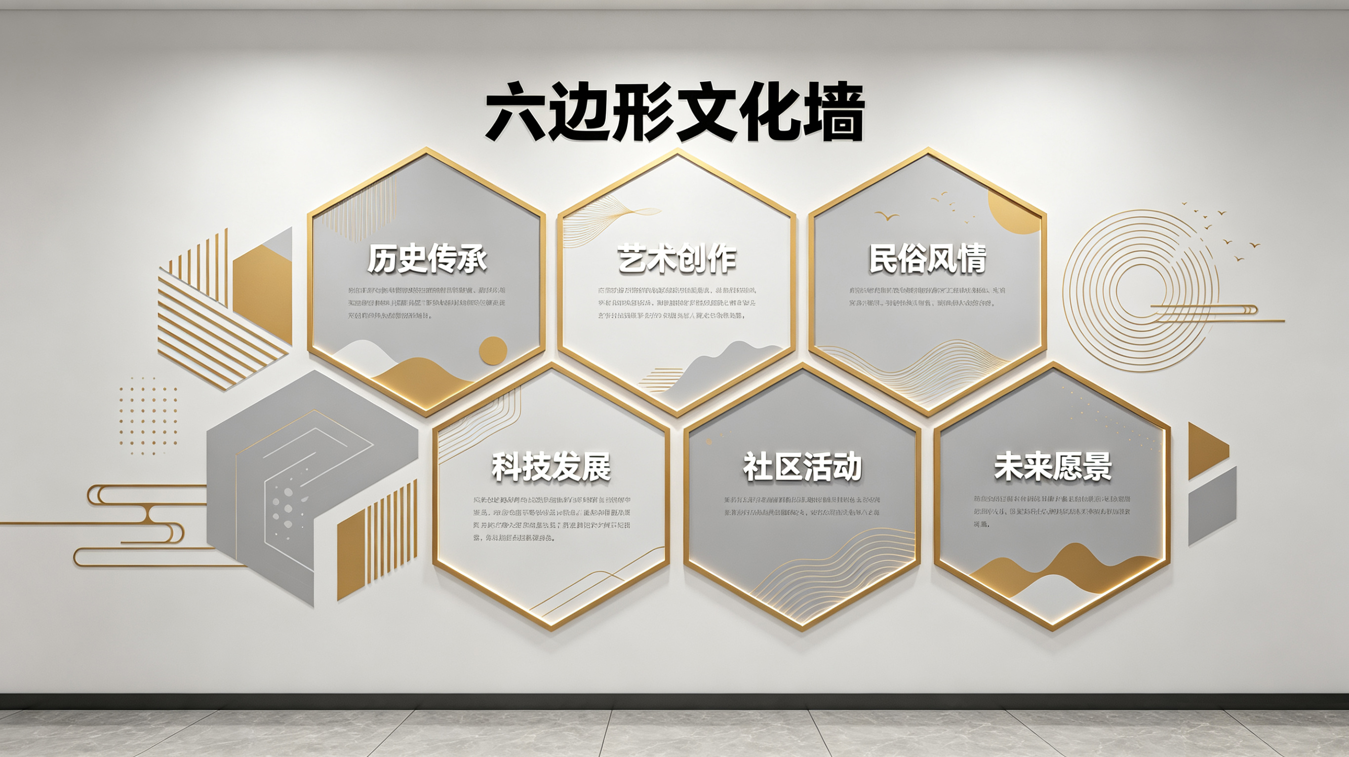 松溪企业文化墙 | 六边形信息美学